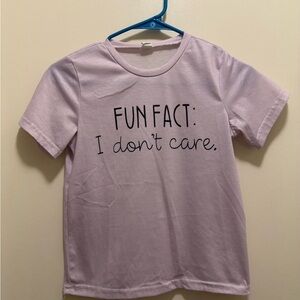 SHEIN Lilac Kids Tee with 'Fun Fact' Black Script